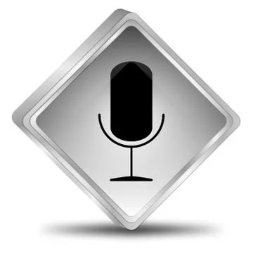 Button with microphone - 3D illustration Stock-Illustration