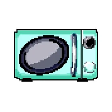 Button microwave oven game pixel art vector illustration Stock Illustration