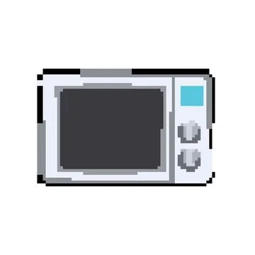 Button microwave oven pixel art vector illustration Illustrazione stock