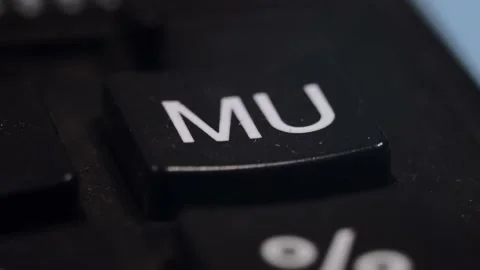 Button MU on calculator. Stock Footage 146476773