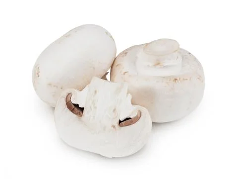 Button mushrooms on white Stock Photos
