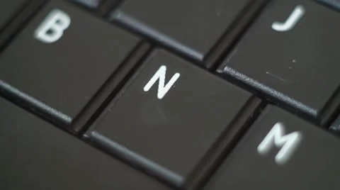 Button N Black PC Keyboard Typing Stock Footage 47310001