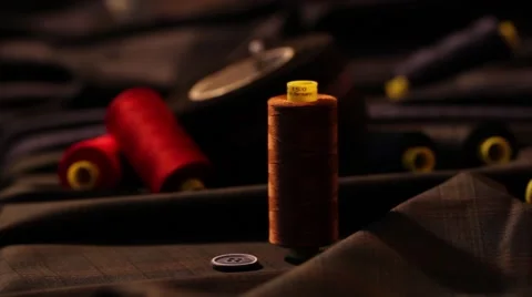 Button needle and thread with slider Stock Footage 43167236