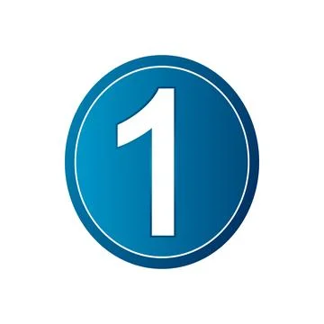 Button with number one. Stock Illustration