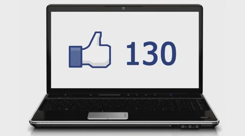 Like button with numbers on social network. Social media feedback. Stock Footage 34259754