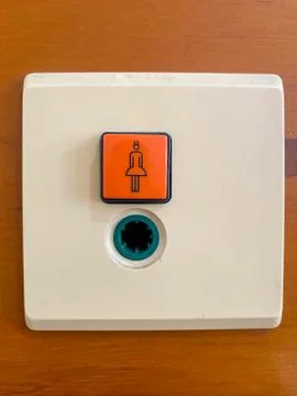 Button of the nurses call system in hospital plug off Stock Photos