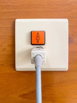 Button of the nurses call system in hospital Stock Photos
