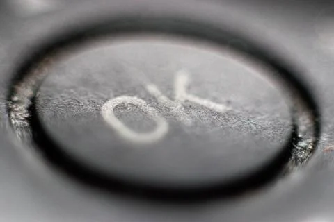 Button ok agree macro background Stock Photos