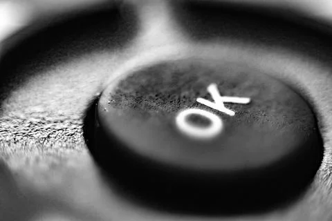 Button ok agree macro background Stock Photos