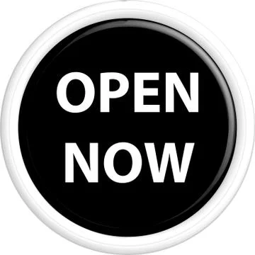 Button open now Ilustração Stock
