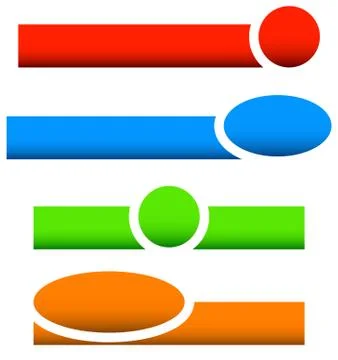 Button or banner elements. Colorful label, tag for your messages. Abstract re Stockillustratie