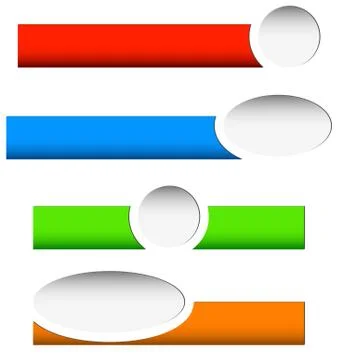 Button or banner elements. Colorful label, tag for your messages. Abstract re Illustrazione stock