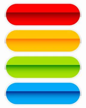 Button or banner elements. Colorful label, tag for your messages. Abstract re Illustrazione stock