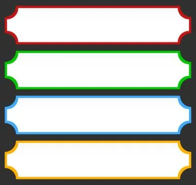 Button or banner elements. Colorful label, tag for your messages. Abstract re Illustrazione stock