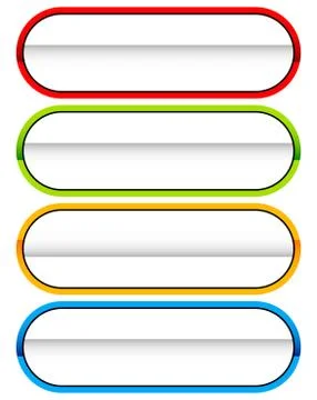 Button or banner elements. Colorful label, tag for your messages. Abstract re Illustrazione stock