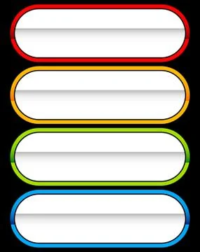 Button or banner elements. Colorful label, tag for your messages. Abstract re Illustrazione stock