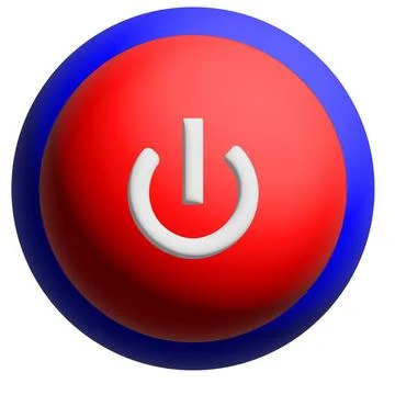 Button on or off on a white background. Bright vector, 3D button Illustrazione stock
