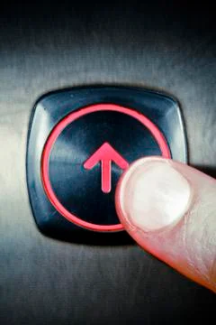 Button outside an elevator or lift Stock Photos