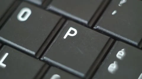 Button P Black PC Keyboard Typing Stock Footage 47309925