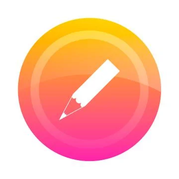 Button pencil, vector illustration. Flat design. Stock Illustration