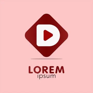 Button Play Letter D logo Template Design Illustrazione stock