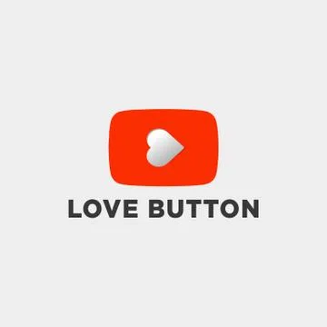 Button play love line logo template vector illustration icon element isolated Stock Illustration