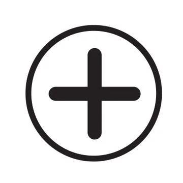 Button Plus icon Illustrazione stock