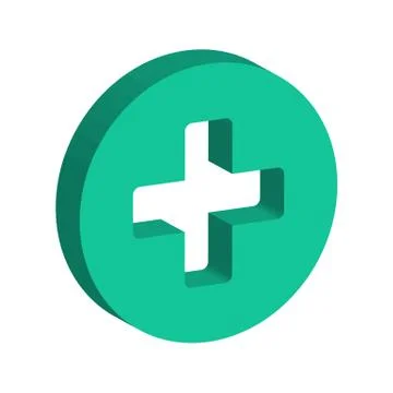 Button Plus icon Stock Illustration