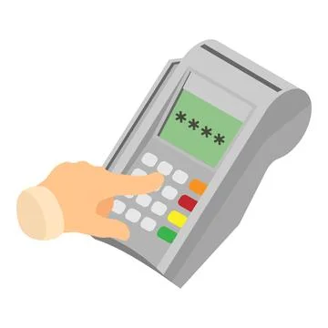 Button pos terminal icon, isometric style Stock Illustration