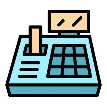 Button pos terminal icon vector flat Stock Illustration