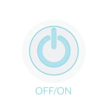 Button power concept by on off button with blue tones Stock Illustration
