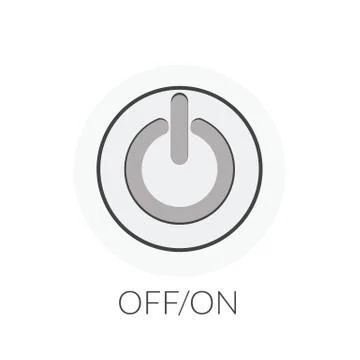 Button power concept by on off button with gray tones Stock Illustration