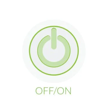 Button power concept by on off button with green tones Stock Illustration