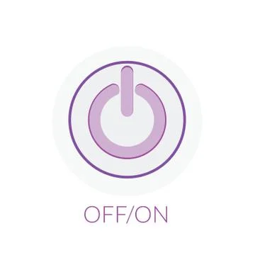 Button power concept by on off button with purple tones Stock Illustration