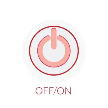 Button power concept by on off button with red tones Stock Illustration