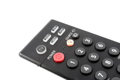 The button of power on a remote control panel Foto stock