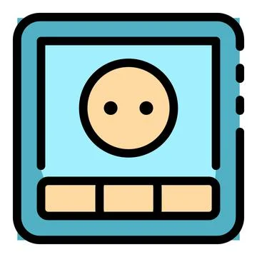 Button power socket icon color outline vector 스톡 일러스트