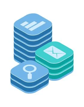 Button press isometric vector Stock Illustration
