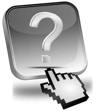 Button with question mark with cursor Illustrazione stock