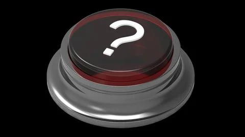 Button question mark red and white isolated 3d illustration render Stock Illustration