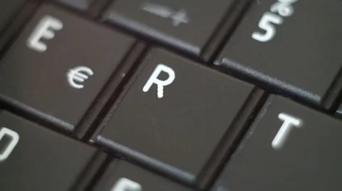 Button R Black PC Keyboard Typing Stock Footage 47309898