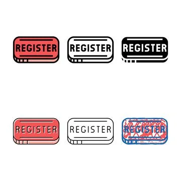 Button registration color icon vector stylized 스톡 일러스트