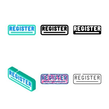 Button registration color styles icon vector 库存插图