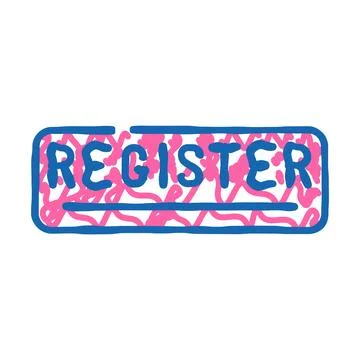 Button registration icon doodle illustration Illustrazione stock