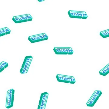 Button registration isometric icon seamless pattern Illustrazione stock