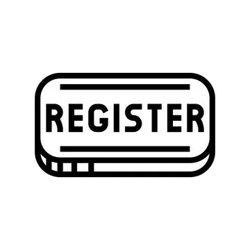 Button registration line icon vector illustration Illustrazione stock