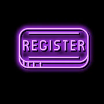Button registration neon glow icon illustration Illustrazione stock