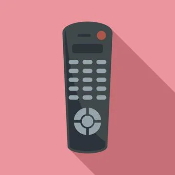 Button remote control icon, flat style Stock Illustration