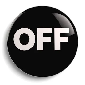 Off Button Round Black Icon Stock Illustration