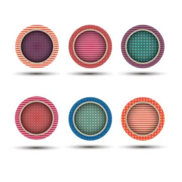Button round circle icon vector label set, web symbol design illustration iso Stock Illustration